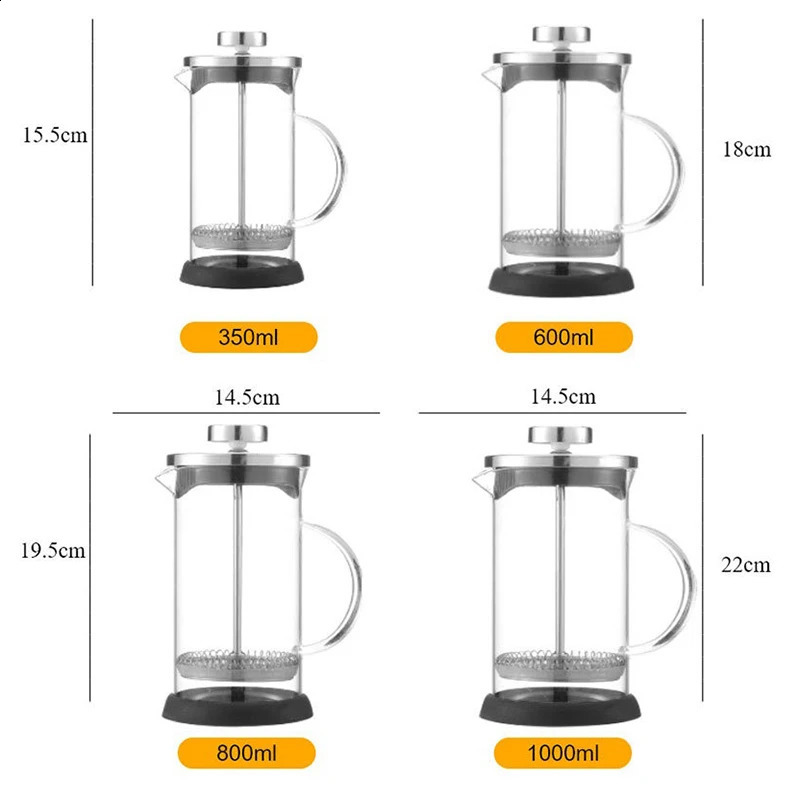 Coffee French Press Pot With Filter high borosilicate glass Hand Punch Coffee Pot Multifunctional Brewings Tea Milk Pot Tools 240731