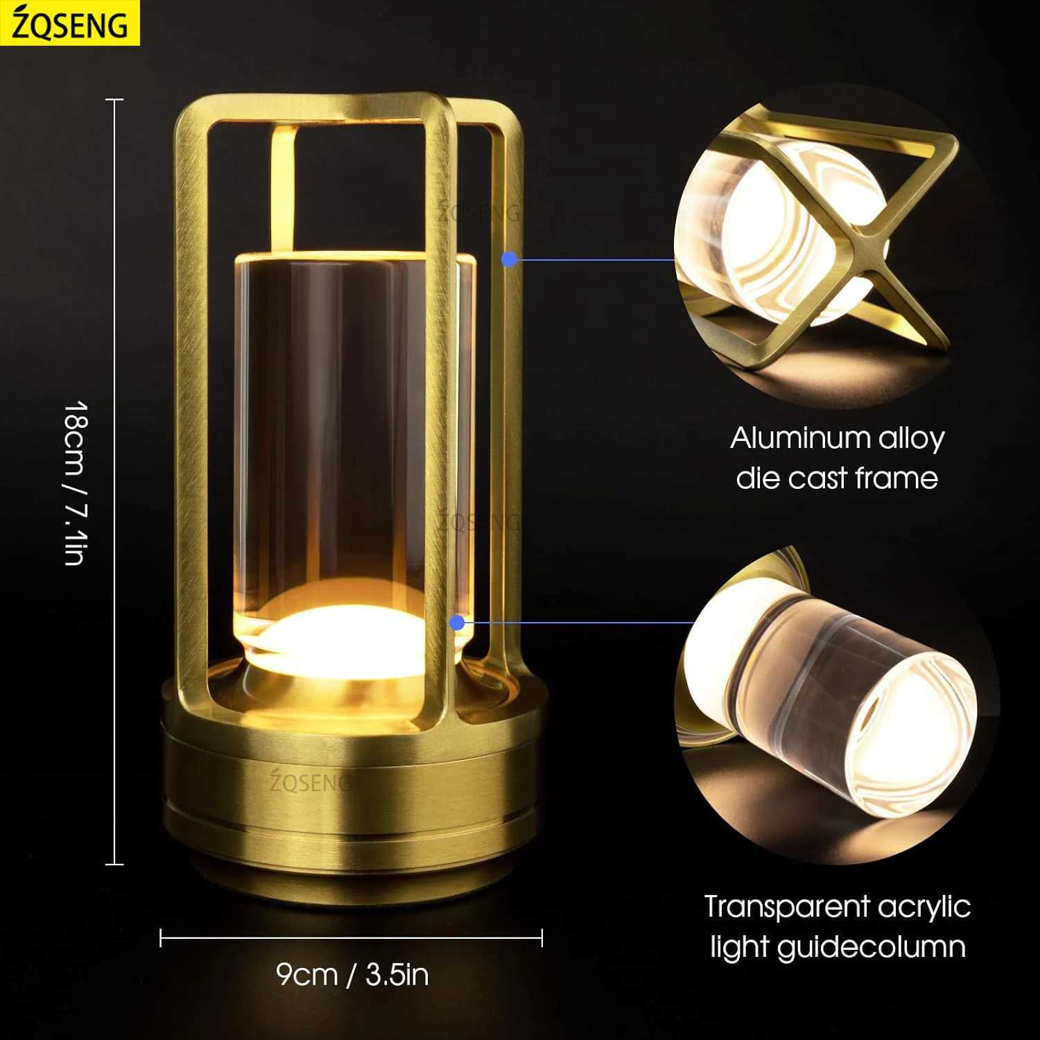 Table Lamp Touch Rechargeable Desk Lamp Wireless Reading Lamp for Bar Restaurant Bedroom Home Outdoor Decor Creative Gifts B240906