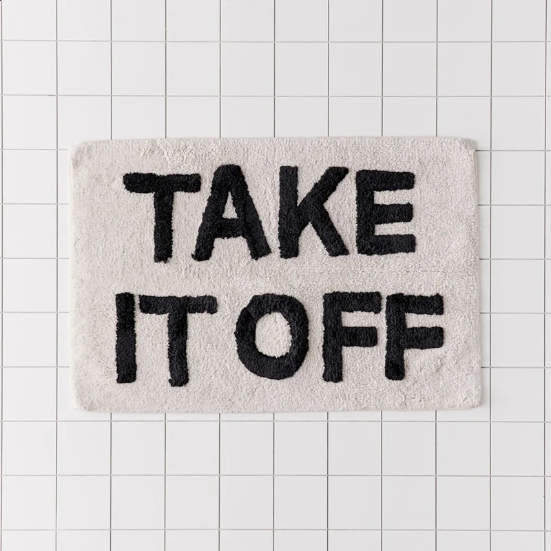 Home Doormat Bedroom Living Room Carpet Water Absorption Non-slip Bath Mat Custom Pattern Bathroom Rugs Nordic Take It Off Funn 240730