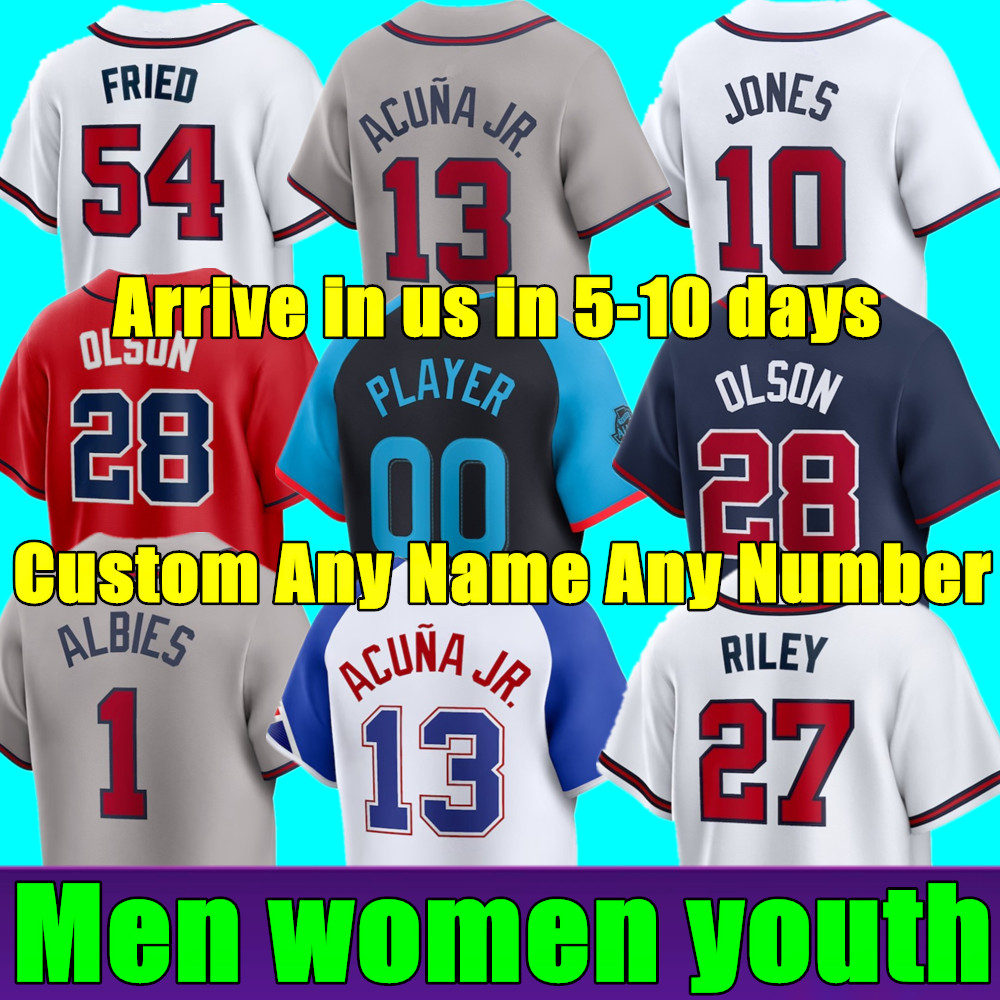 2024 S-4XL City Connect Jersey Ronald Acuna Jr. MATT OlSON JORGE SOlER DEiON SANDERS AUSTIN RIlEY BRAVE OZZIE ALBIES JONES Men Women Youth Baseball Jerseys
