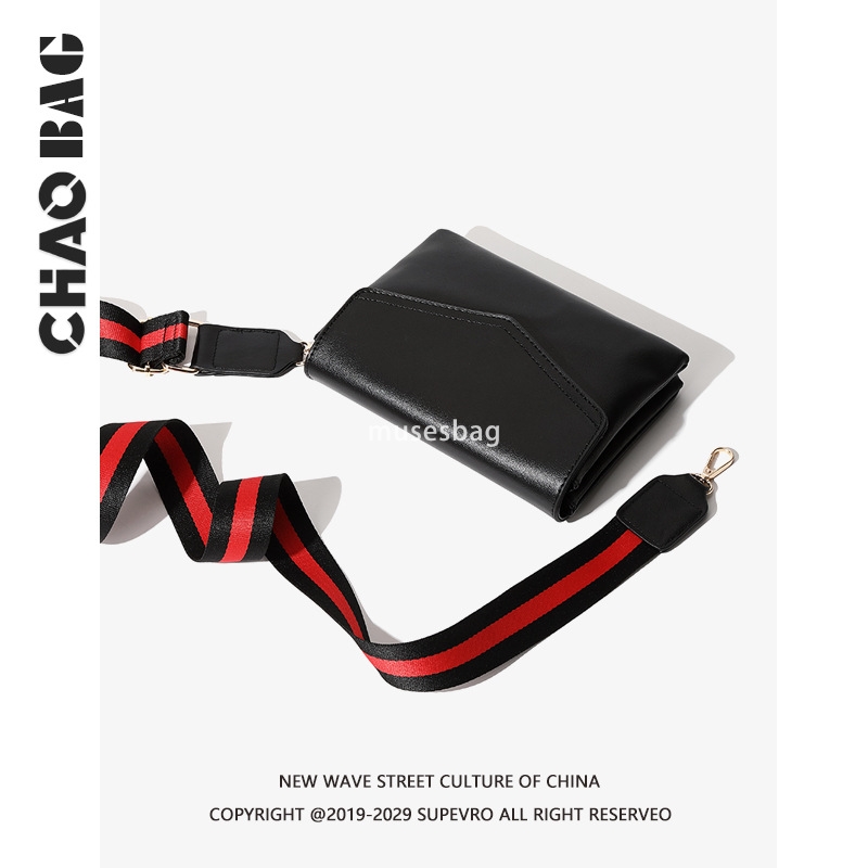 Men's fashion trend men's envelope bag color contrast wide strap crossbody bag simple all-in-one shoulder bag new style