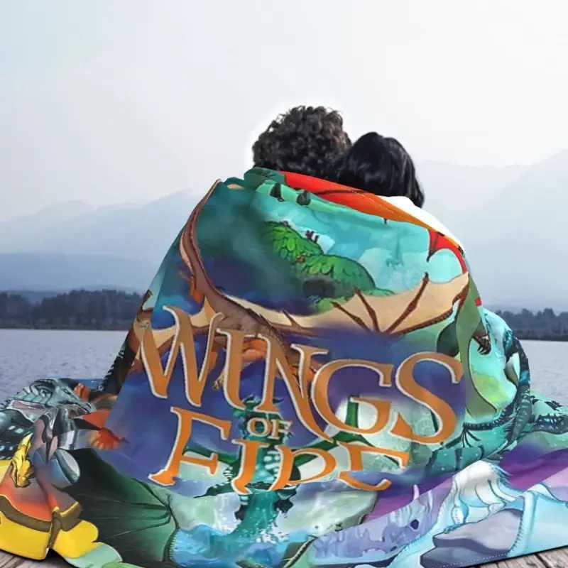 Wings Of Fire All Together Flannel Throw Blanket dragon fantasy moon ocean Blankets for Sofa Travel Super Warm Bed Rug Y240730