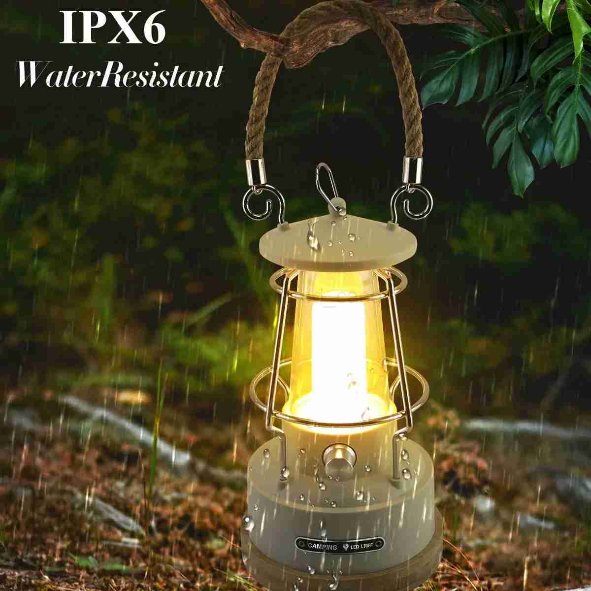 VN Retro Handle Camping Lantern Rechargeable Dimmable LED Vintage Lanterns Battery Powered Waterproof LED Retro Camping LightsB240731