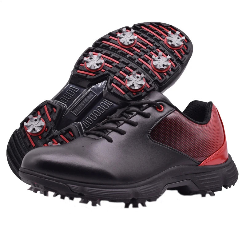Men Professional Golf Shoes Waterproof Spikes Golf Sneakers Black White Mens Golf Trainers Big Size Golf Shoes for Men 240612