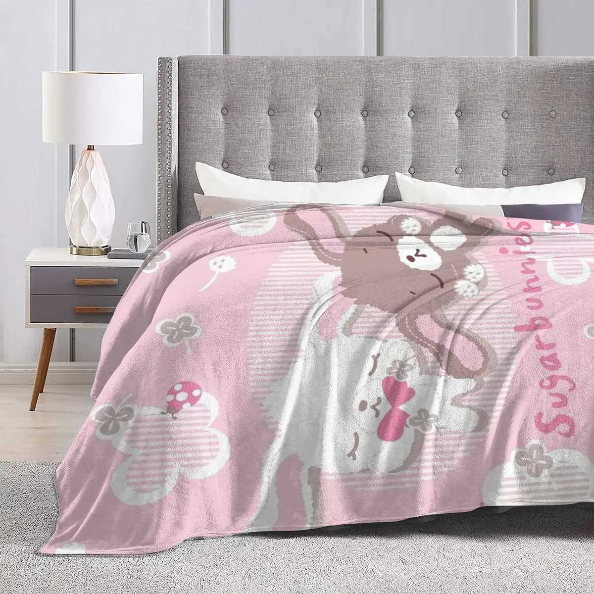 Sugarbunnies Blankets Soft Warm Flannel Throw Blanket Bedding for Bed Living room Picnic Travel Home Couch Y240730