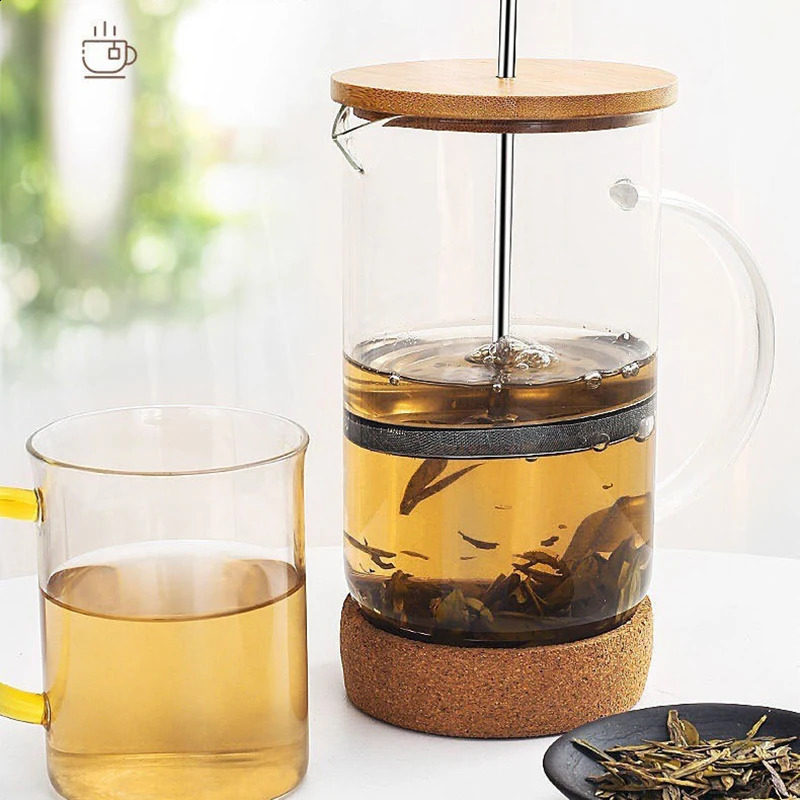 Coffee French Press Pot With Filter high borosilicate glass Hand Punch Coffee Pot Multifunctional Brewings Tea Milk Pot Tools 240731