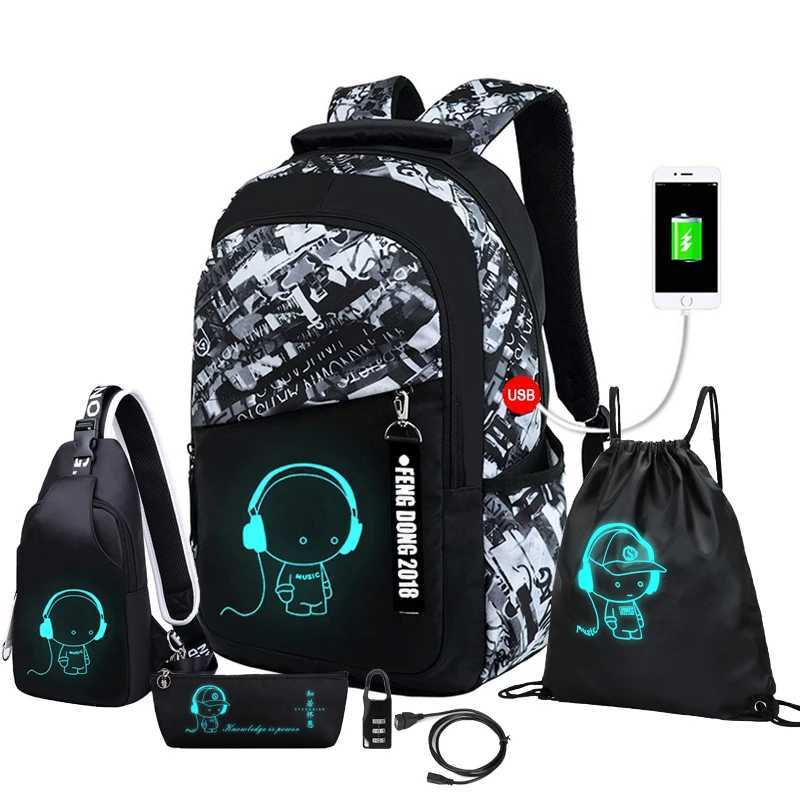 Luminous Elementary Student Backpack School Bags For Boys Children School Backpack Boy Primary Schoolbag Book Bag MochilaCL240730