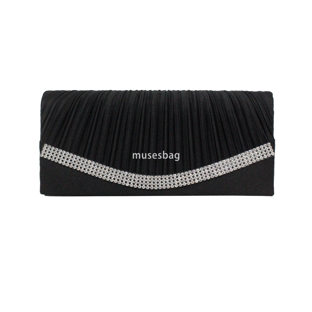 The factory directly supplies explosive European style silk rhinestones fashion ladies hand bag dinner bag a piece of hair
