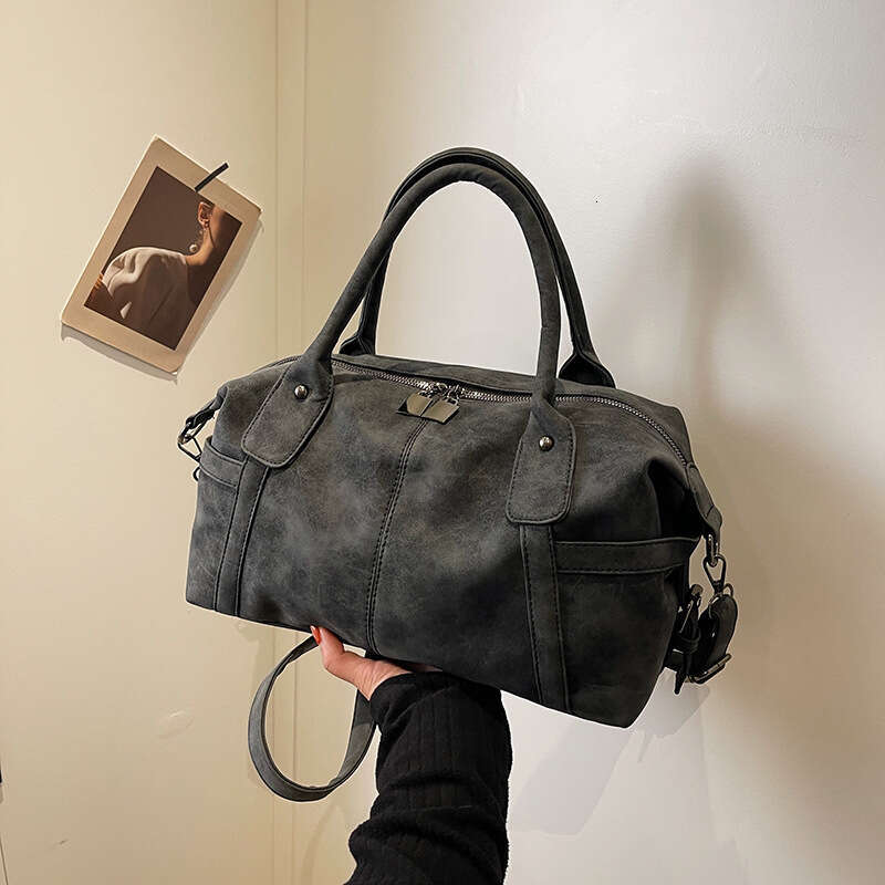 Tote Shoulder Bags For Women Fashionable Frosted Large Capacity Crossbody Men Travel Shopping Zipper Open Removable Strap Stray Bag