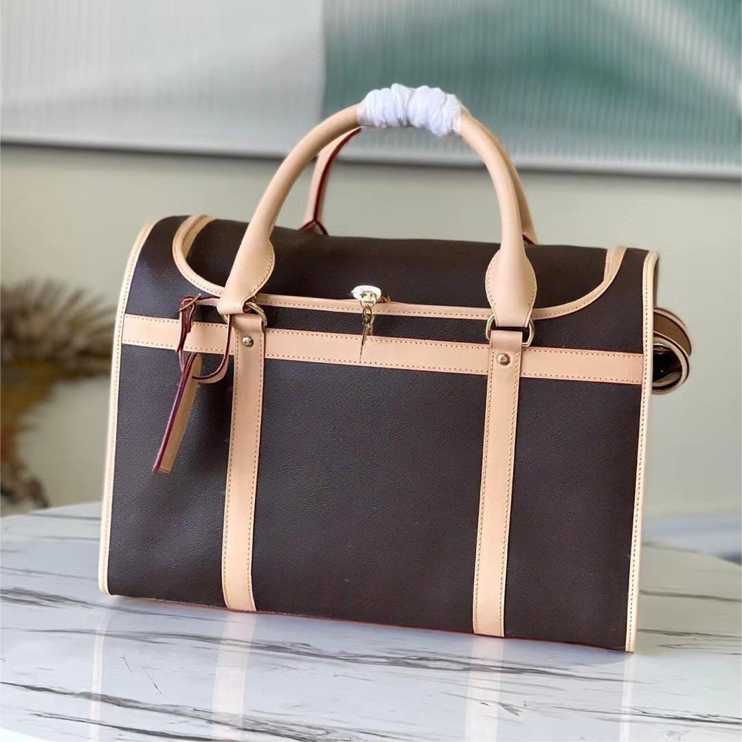 pet bag with window classic leather pet carrier bag dog carrier designer classic logo luxury dog bag breathable cat weekend hiking pet dog cat bag brown go out bag