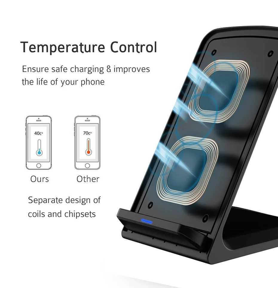 15W Fast Wireless Charger for Samsung Galaxy S23 S22 S21 S20 S10 S9 S8 Note 10 9 USB Charging Stand for iPhone15 14 13 12Pro 11M240731