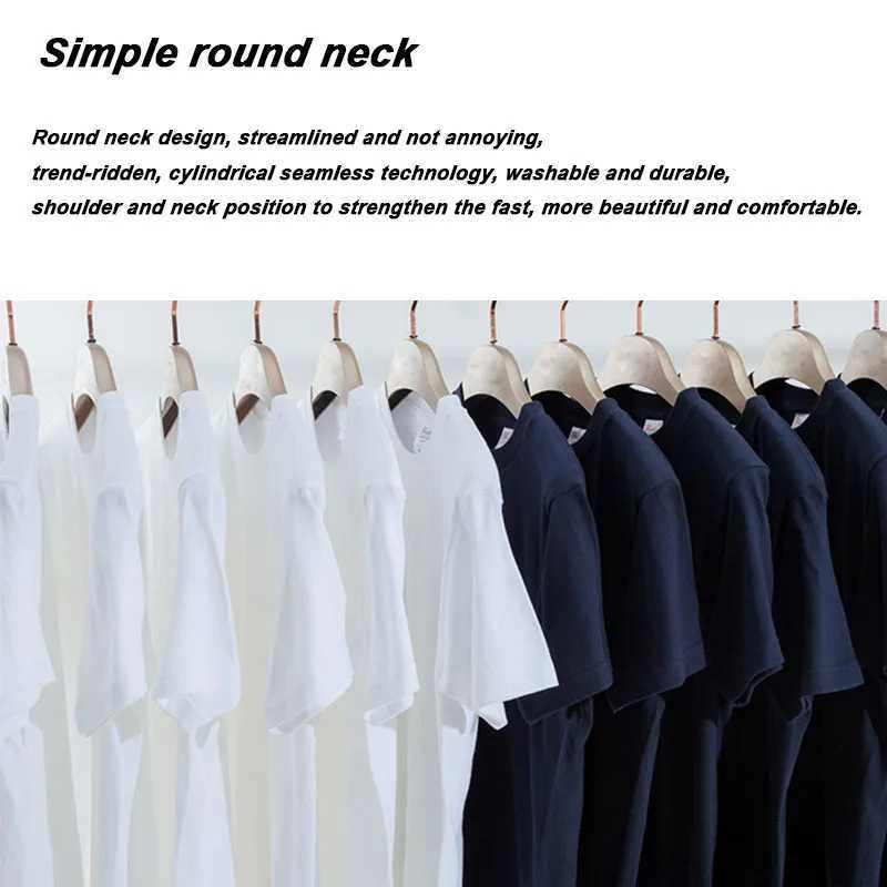 Mens blank T-shirt white cotton oversized retro solid color T-shirt large womens fashionable T-shirt mens clothing M250108