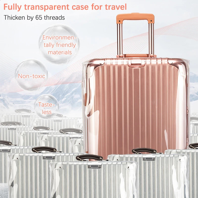 Fashionable transparent PVC luggage cover protector durable dustproof travel 240730
