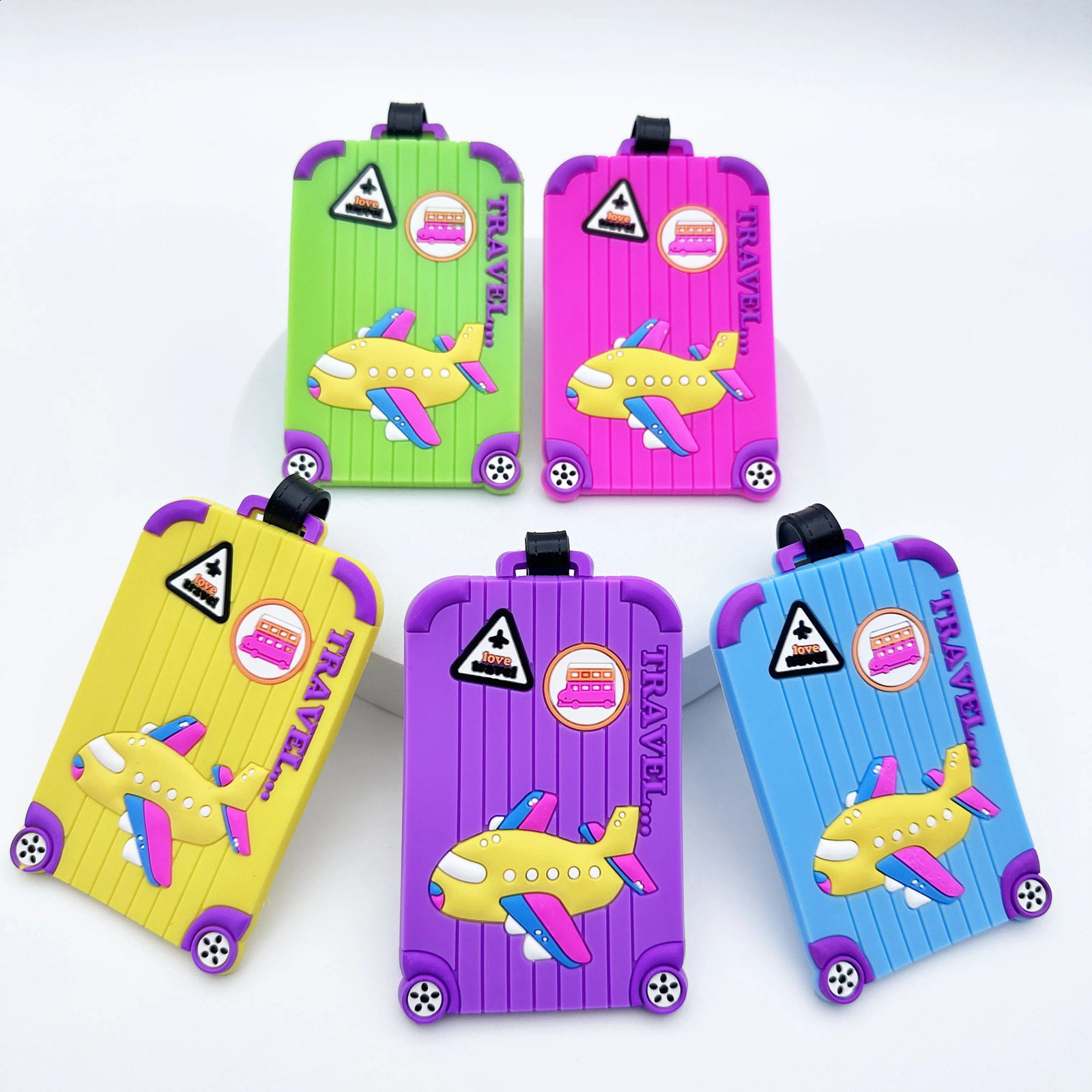 1 Creative Aircraft Multi Color Luggage Tag Airport Travel Essential Loss Prevention Hanging Male Female 240730