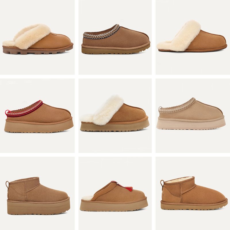 10A DesignerTazz slippers Tasman platform snow boot Australia women ankle booties ultra mini mustard seed chesut fur slide sheepskin mens womens winter shoe