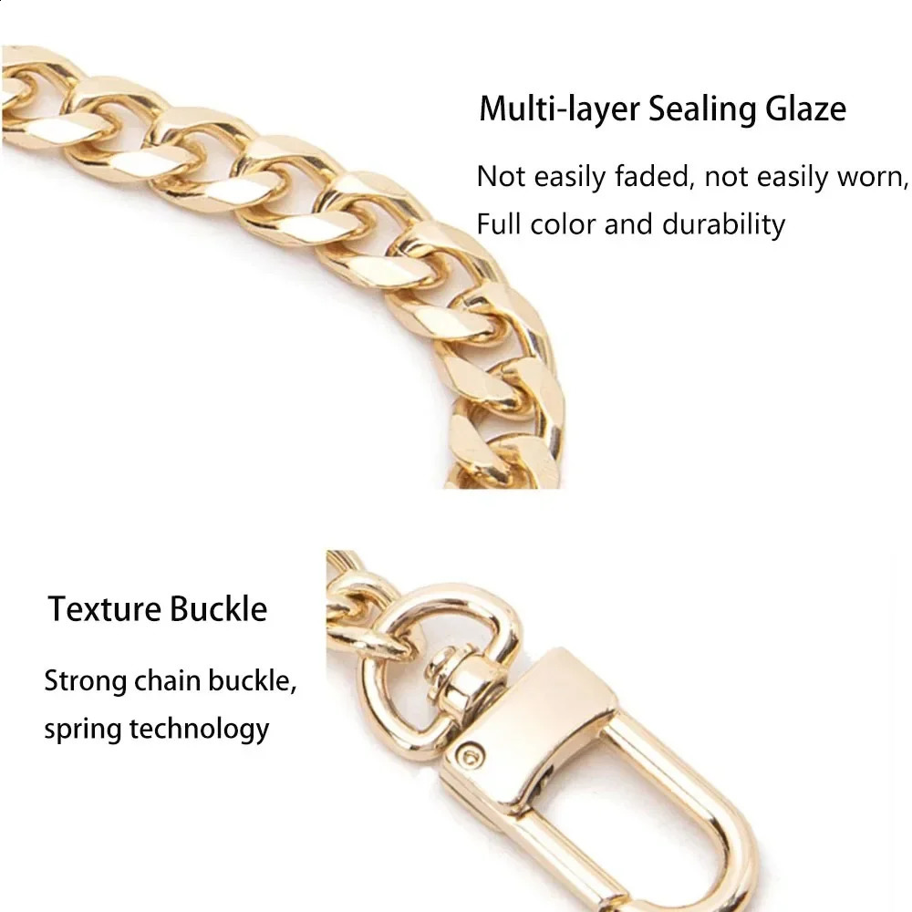 60110cm Bag Chains Transformation Shoulder Strap Golden Crossbody Chain Backpack Replacement Metal Accessories 240730