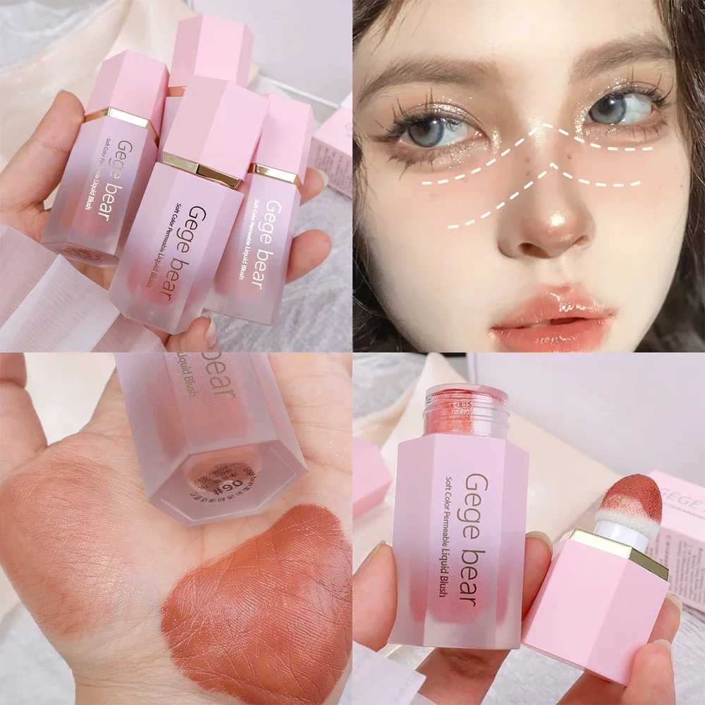 Waterproof Liquid Cheek Blush Facial Nourishing Blusher Gel Cream Multi-purpose Eye Shadow Lip Gloss Makeup Blush Stick CosmeticXJ241111
