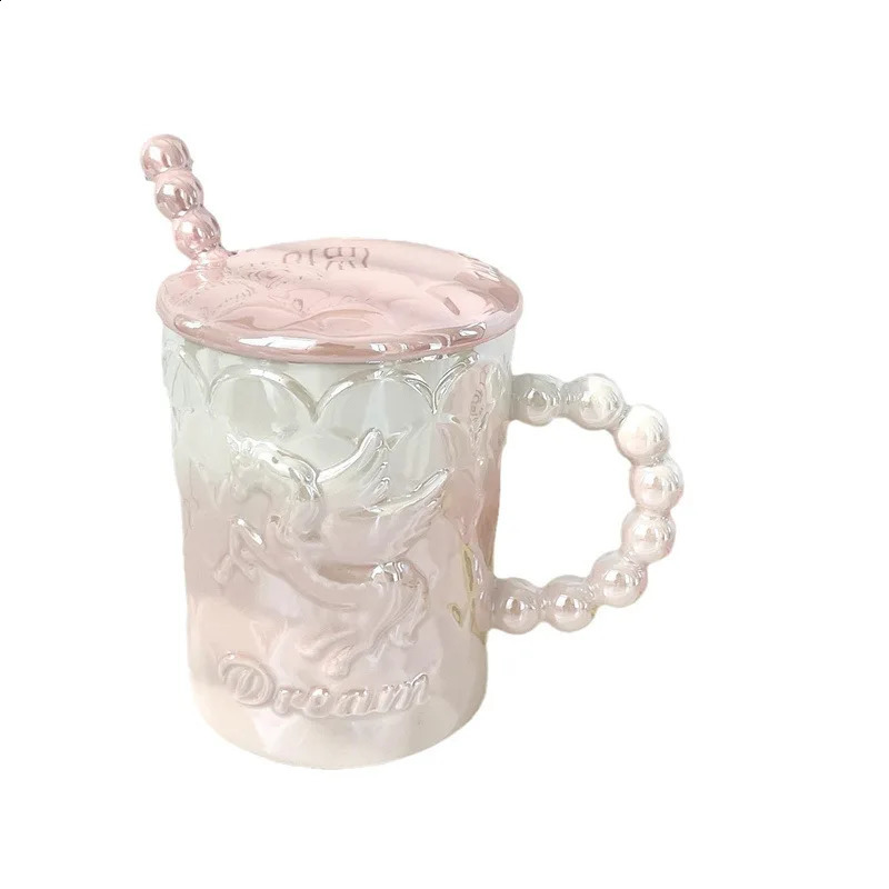 Gift Creative Mug Unicorn Exquisite Ceramic Cup with Cover Spoon Office Female Birthday Present Water Cup 240730