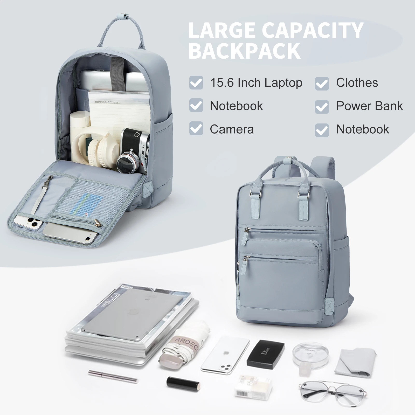 156inch laptop backpack Korean school bag retro university business mens work travel 240730Zl