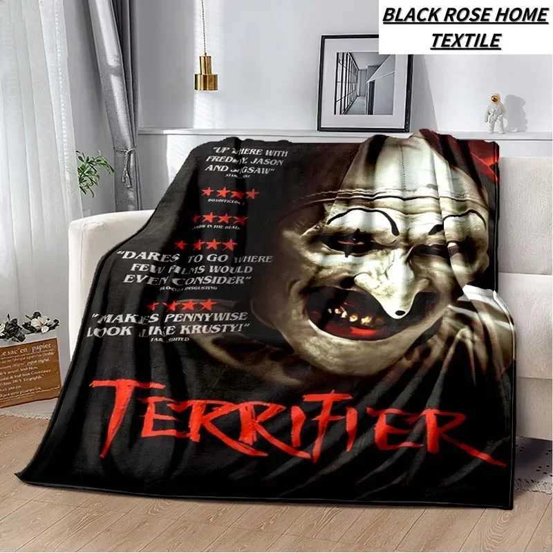 Fashion Art 3D Print Horror Movie Terrifier Blanket Family Living Room Sofa Sleeping Blanket Bedroom Childrens Warm Bed Sheet Y240730