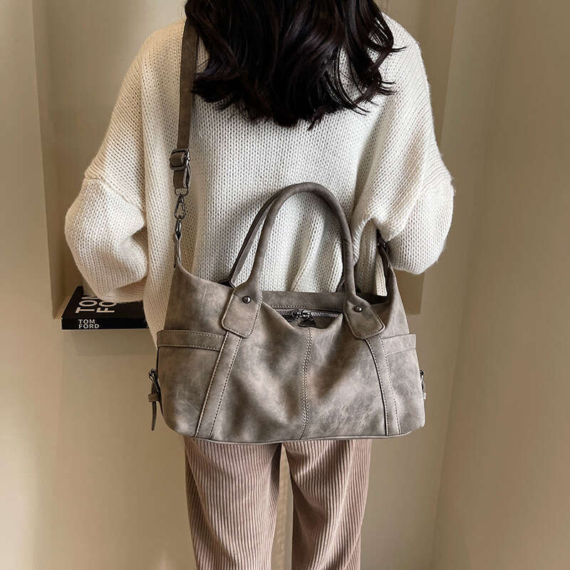 Tote Shoulder Bags For Women Fashionable Frosted Large Capacity Crossbody Men Travel Shopping Zipper Open Removable Strap Stray Bag