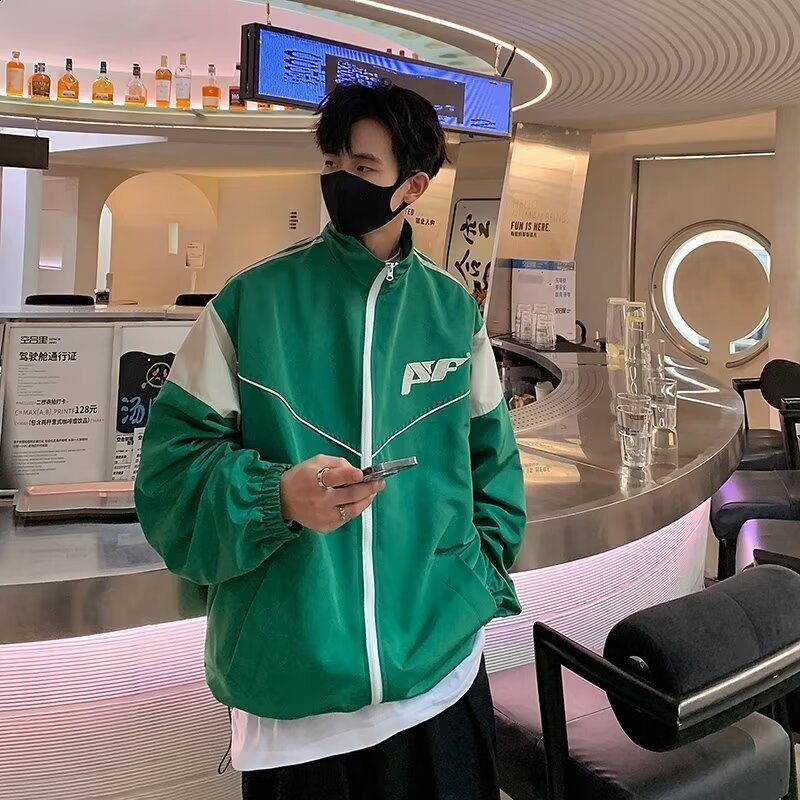 jacket for men in spring and autumn trendy loose and versatile rugged handsome jacket 230106