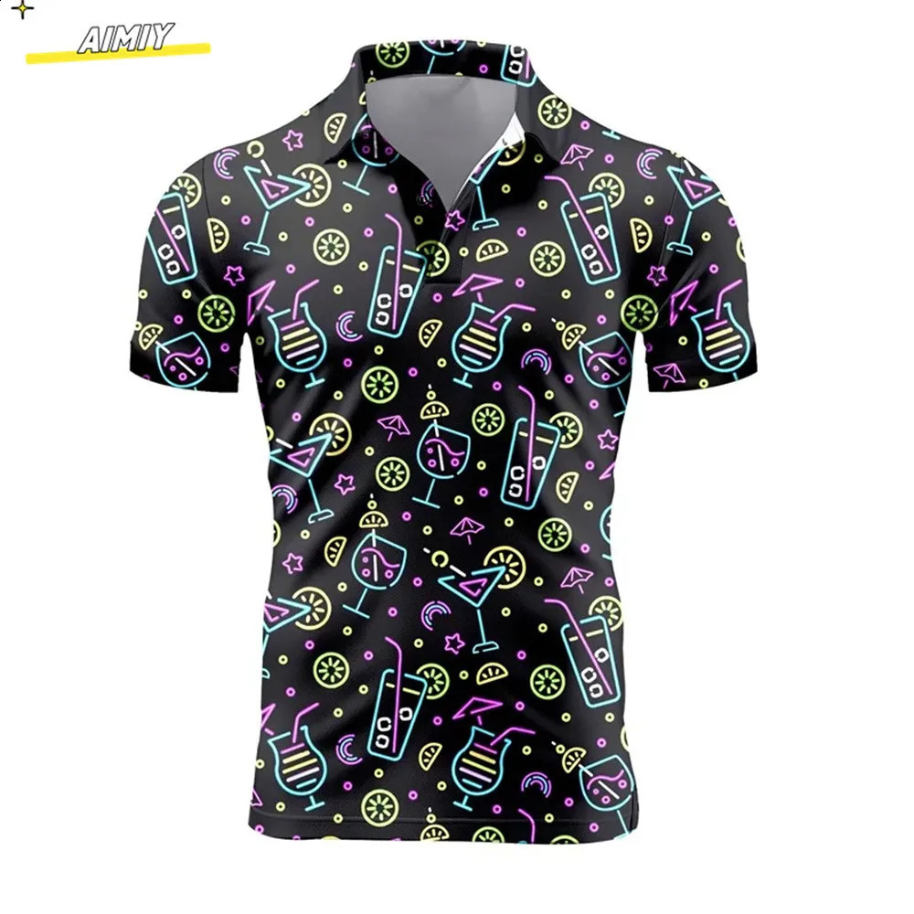 Summer casual Tshirt mens short sleeved polo shirt collar button up workwear quick drying Tshirt sports golf Tshirt 2023 240729