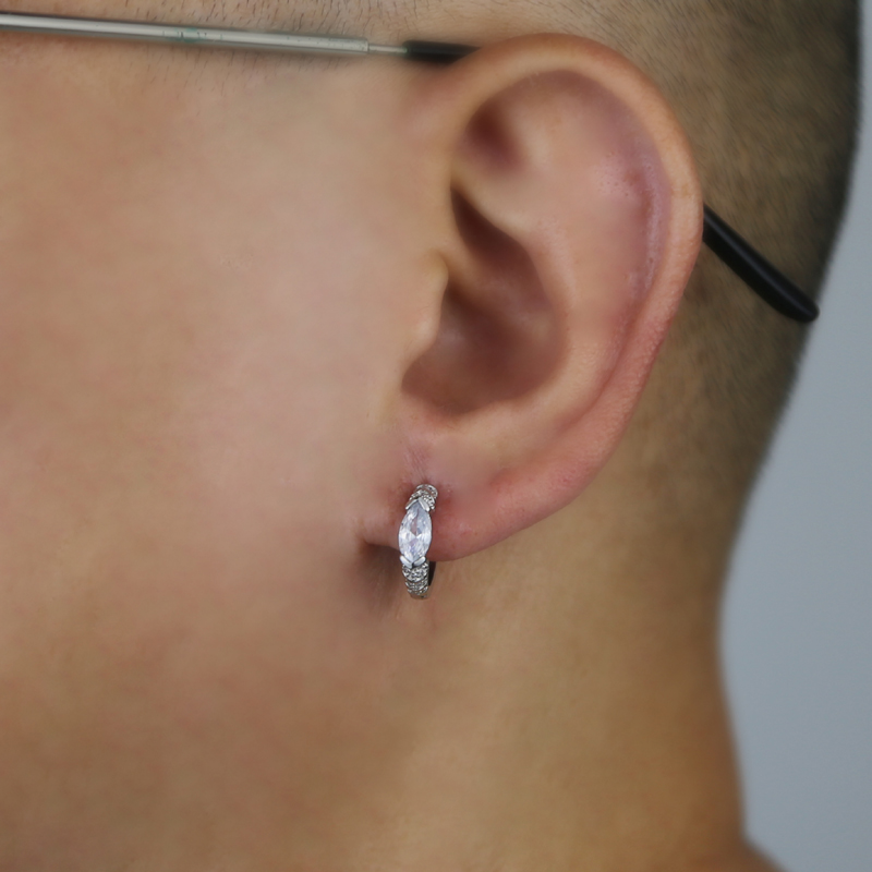 Circle Hoop Earrings Men and Women: Micro Pave Bg Zircon Iced Out Fashion Jewelry for Daily Wear