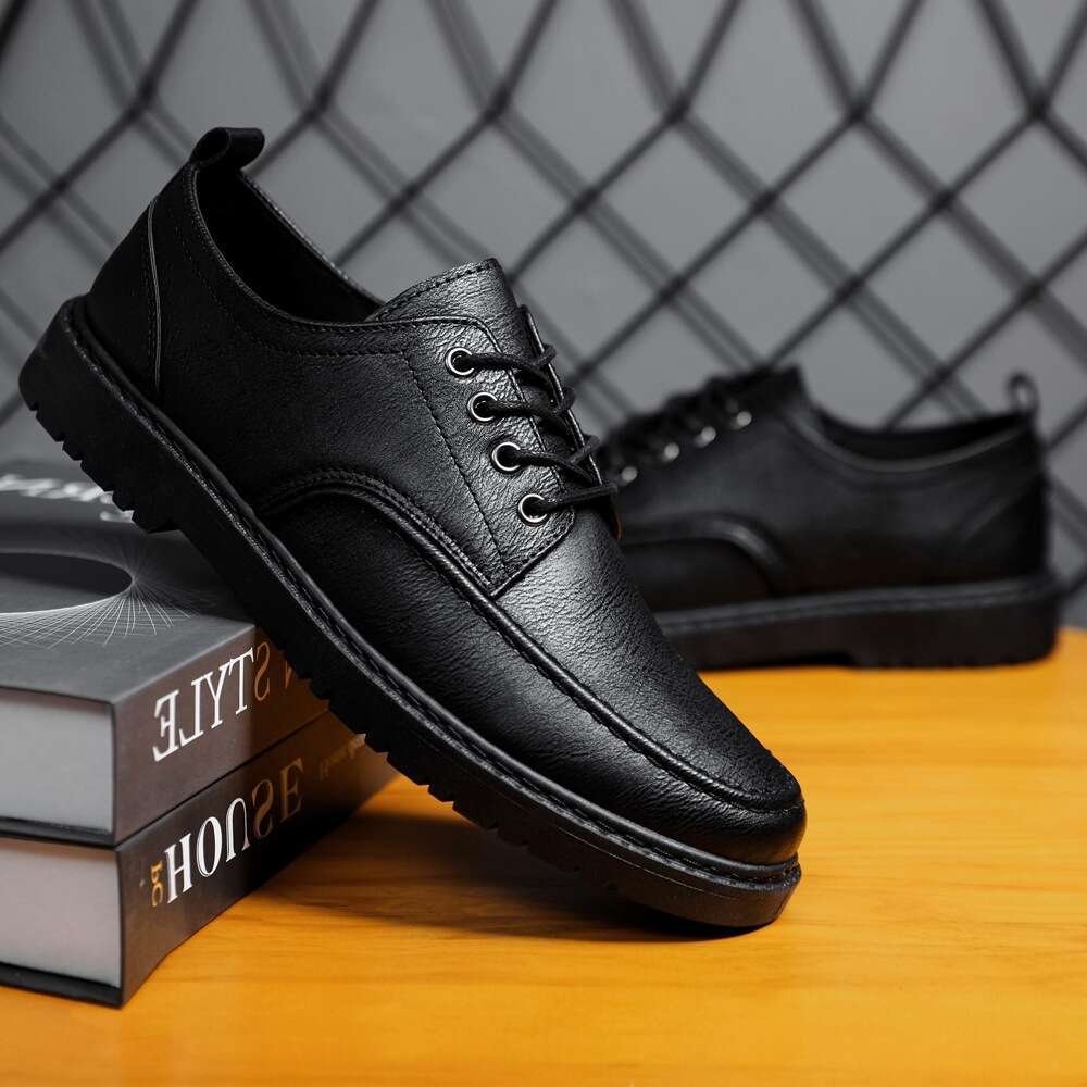 S For Ddmysports Men Cross Border Big Size Andsome Shoes Lightweight Lace Up Casual Youth British Black Small Leather Footwear Outdoor ize hoes mall