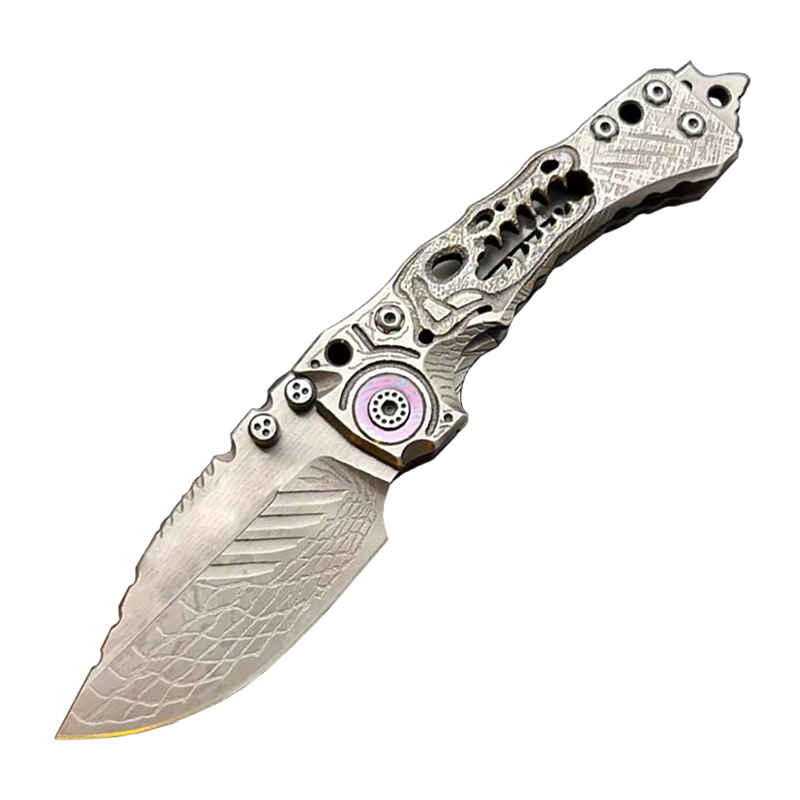 High End MBB T1 Strong Tactical Folding Knife Z-wear Coating Stone Wash Blade CNC TC4 Titanium Alloy Handle Large Survival Folder Knives with Retail B