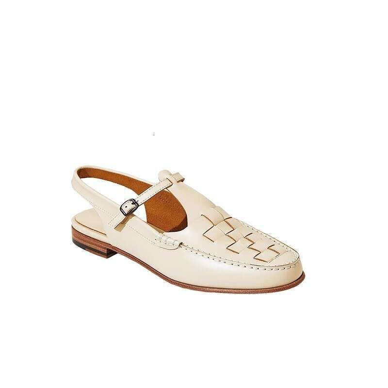 Handmade Woven Baotou Sandals: Soft Leather, Low-heeled, Breathable Fisherman Shoes for Women