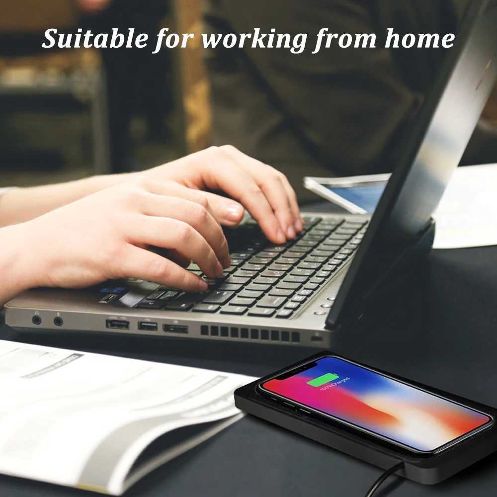 15W Wireless Charger Station Car Non-Slip Silicone Pad USB Type C Fast Charging Mat Stand For iPhone 13 14 Pro Max SamsungM240731