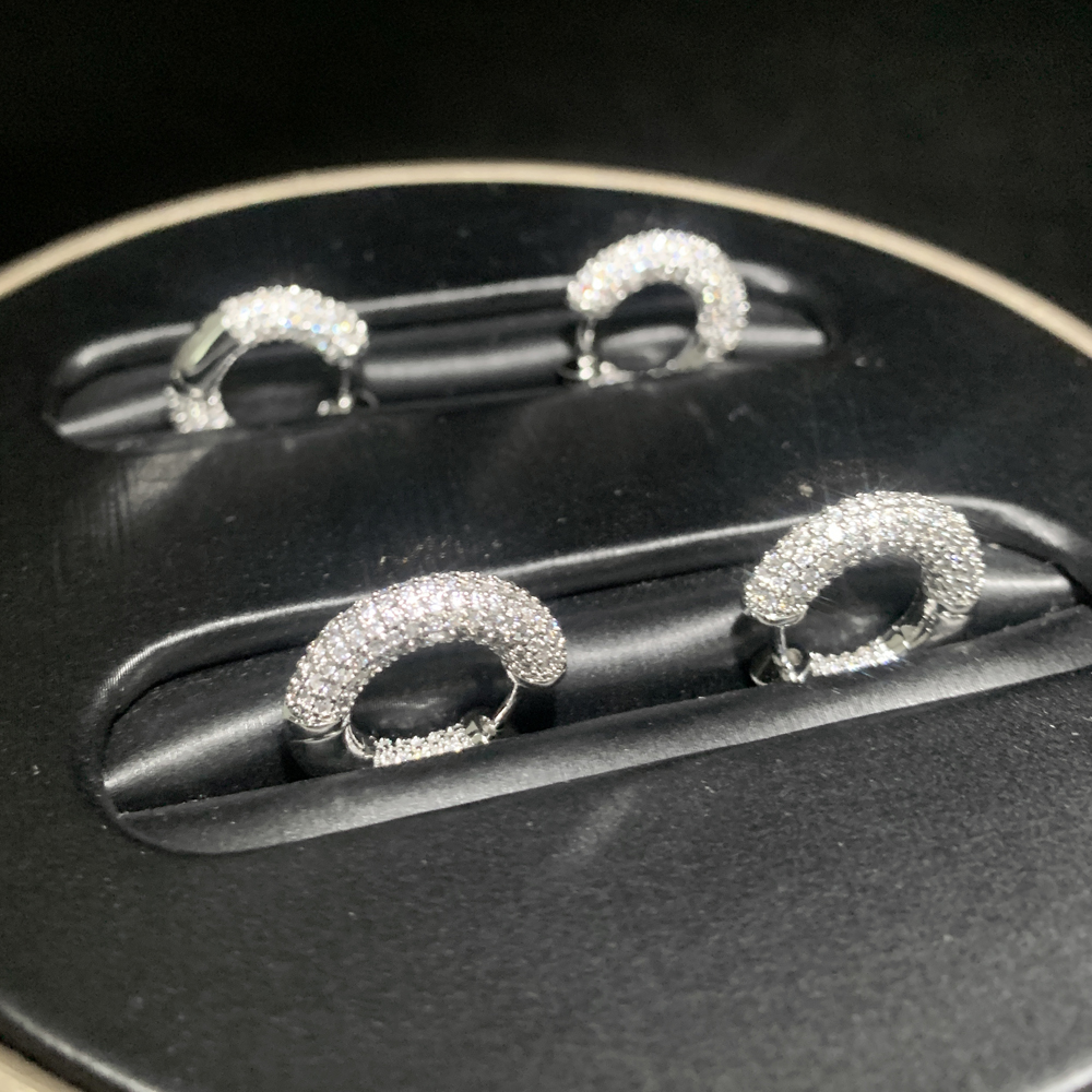 Circle Hoop Earrings Men and Women: Micro Pave Bg Zircon Iced Out Fashion Jewelry for Daily Wear