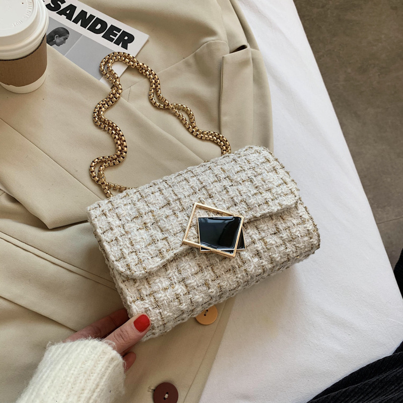 Woolen ins women's new trend 2024 popular Korean version fashion chain shoulder crossbody bag H731#27 ddmy ac1e