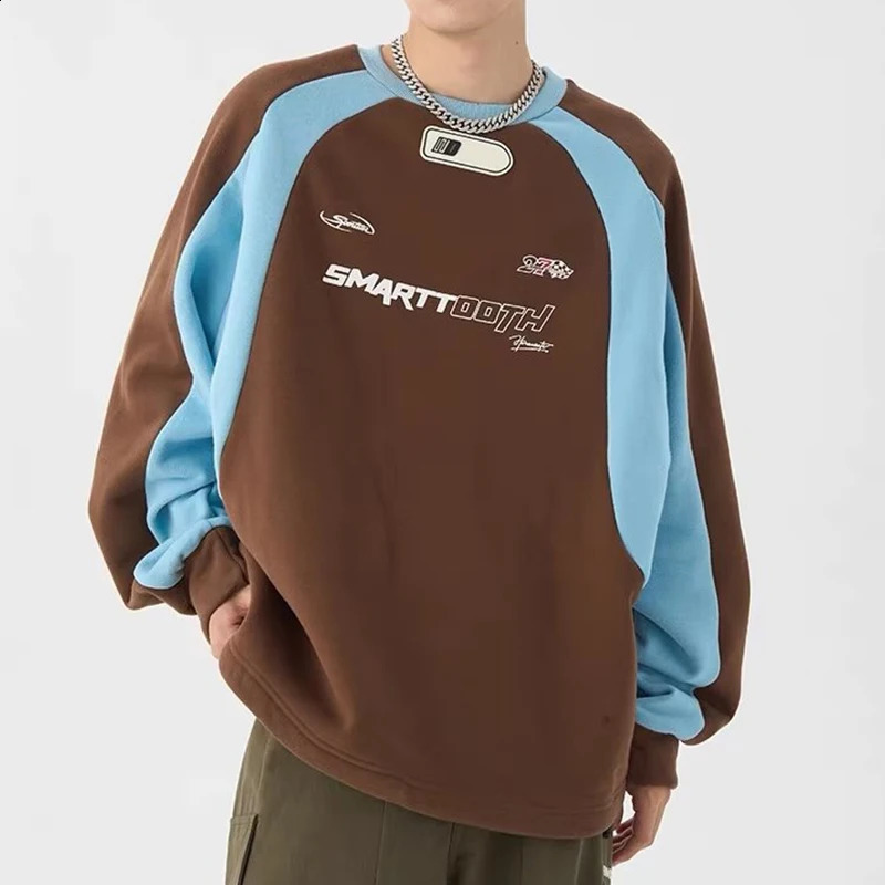 Y2K Stitch Hoodies Women Men Korean Fashion O Neck Loose Long Sleeve Top Pullover Harajuku Streetwear Vintage Couple Sweatshirt 240813