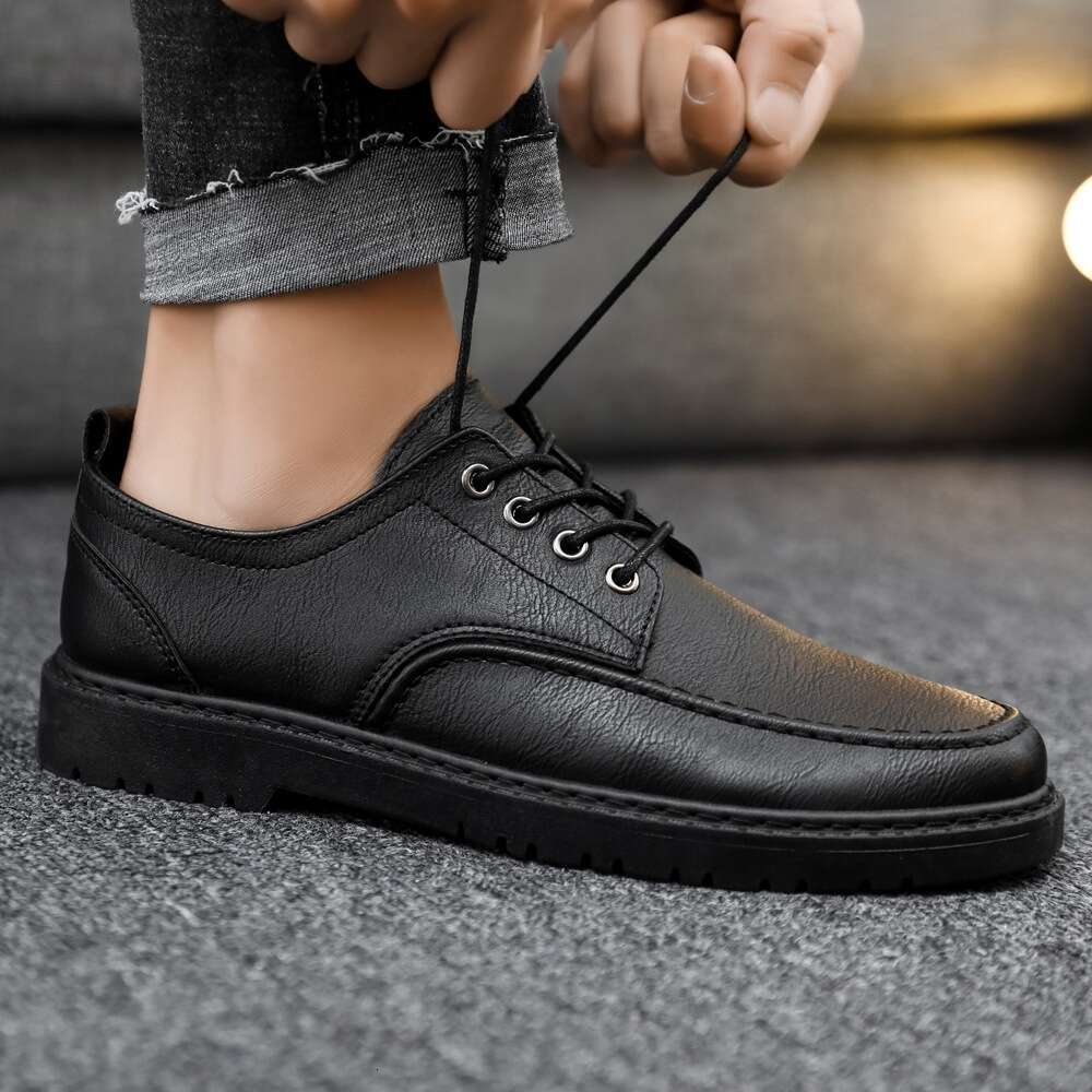 S For Ddmysports Men Cross Border Big Size Andsome Shoes Lightweight Lace Up Casual Youth British Black Small Leather Footwear Outdoor ize hoes mall
