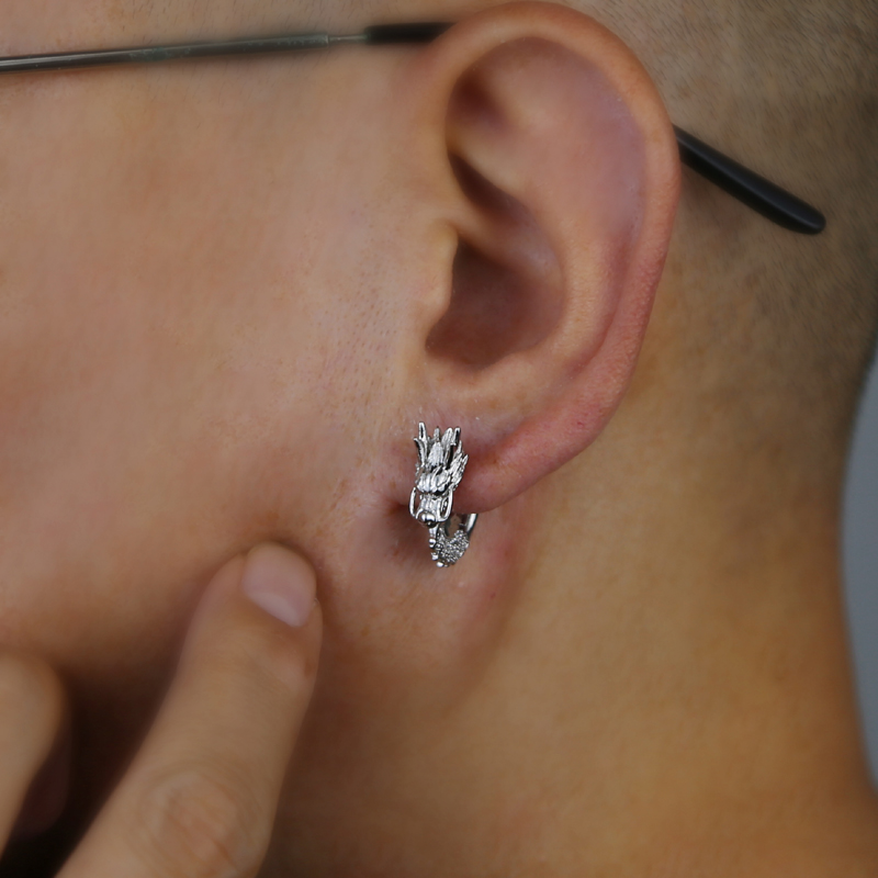 Circle Hoop Earrings Men and Women: Micro Pave Bg Zircon Iced Out Fashion Jewelry for Daily Wear