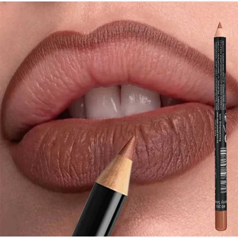 Slim Lip Pencil Long-Lasting Creamy Lip Liner Waterproof Plumping lip Stain Natural Nude Brown Lip Tint Genuine MakeupXJ240731