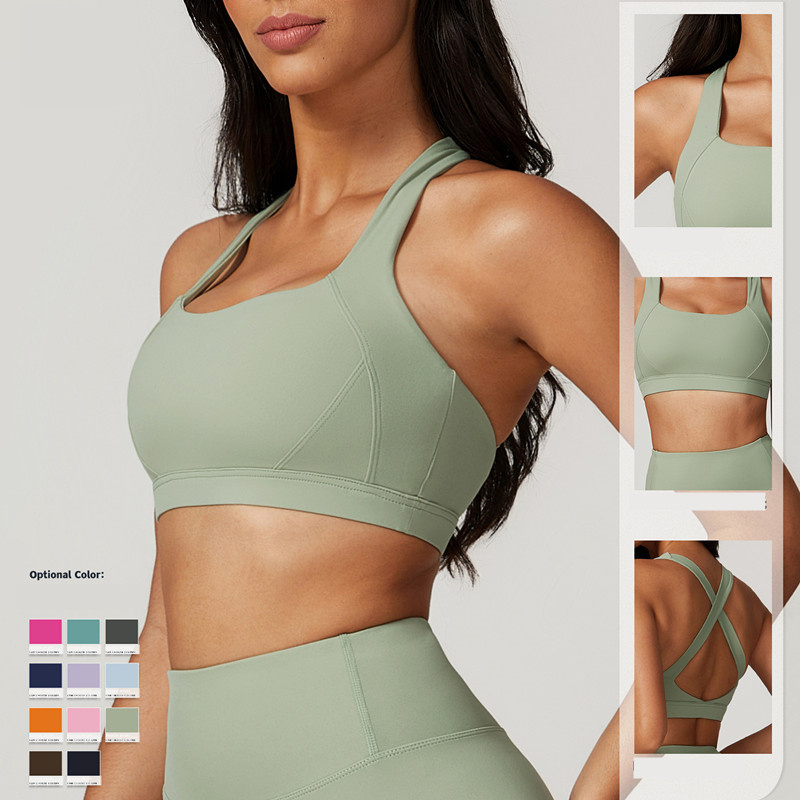 A8047 Women bralette Yoga Bra Tank Tight Cew Neck Fintness lingerie Vest Skinfriendly Close Quick Dry Top Female