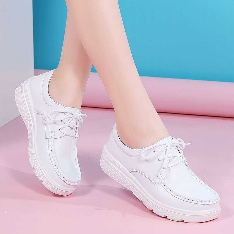 S Lace Ddmysports Up Nurse Women Soft Soles Breathable Platform Trend Casual Shoes Comfortable Flats Outdoor Shoes oft oles hoes hoes