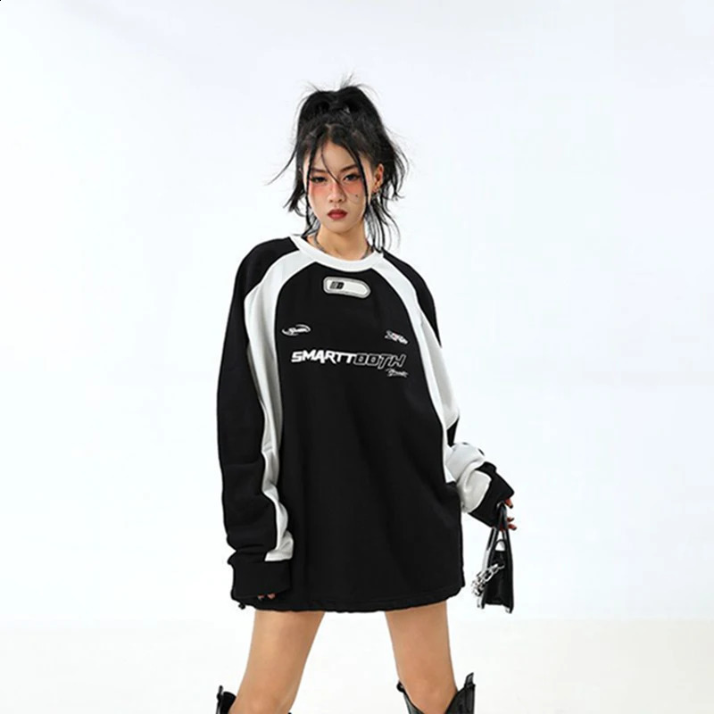 Y2K Stitch Hoodies Women Men Korean Fashion O Neck Loose Long Sleeve Top Pullover Harajuku Streetwear Vintage Couple Sweatshirt 240813