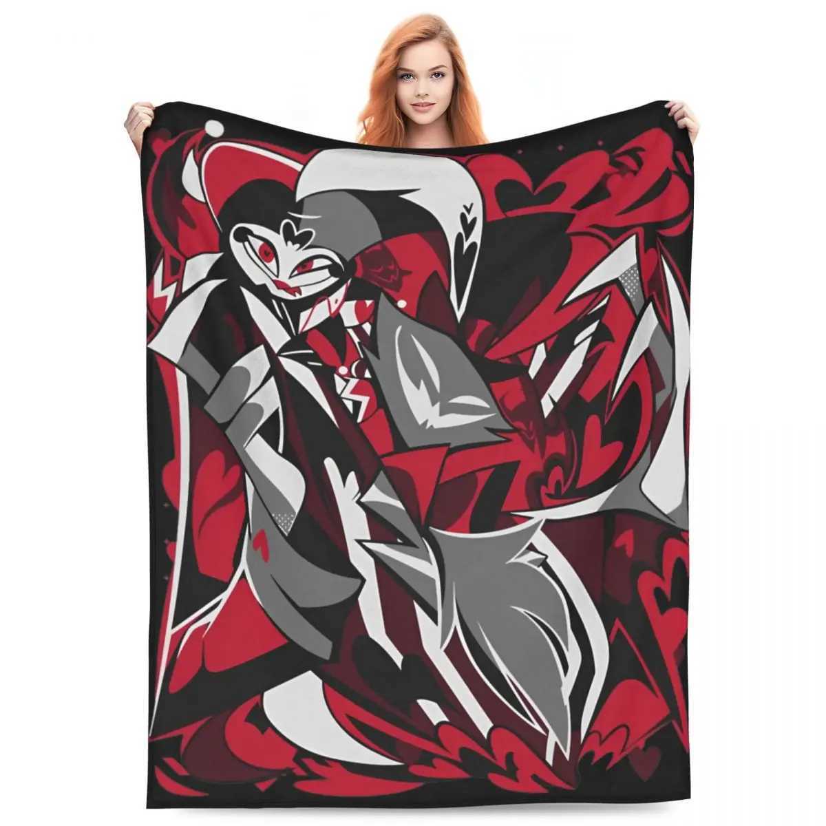 Helluva Boss Cartoon Blanket Velvet Print Breathable Ultra-Soft Throw Blanket for Bedding Office Quilt Y240730