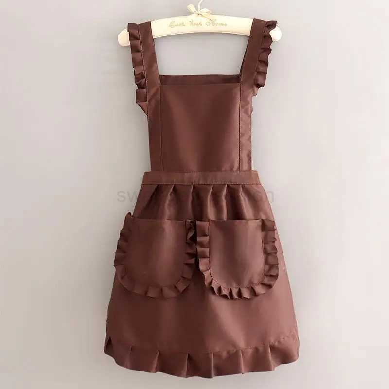 1Pcs Cute Korean Style Apron Female Nail Shop Kitchen Coffee Overalls Home Cooking Cleaning Sleeveless ApronXJ240731