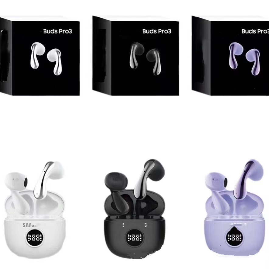 R520 Buds Pro 3 Digital Display Headphones V5.3 HIFI Sound Earbuds Wireless Headphones with Low Delay TWS For Samsung Buds