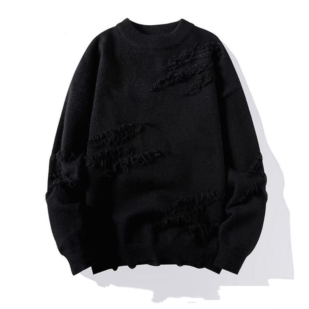 Designer Sweater for Men - Retro Style Outdated Knitted Sweater Loose Edition 2026 Autumn/Winter Long Sleeve Hoodie