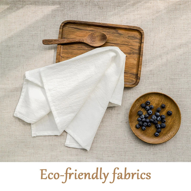 Set Of 12 30x45cm Table Cloth Napkins Cotton Durable Fabric Reusable Uniform Color For Kitchen Dining Easter Wedding Decoration 240730