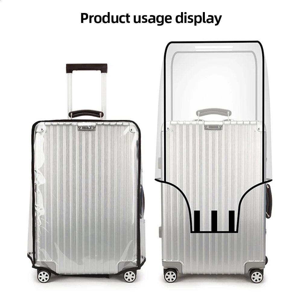 1830 inch transparent luggage cover protector travel waterproof pull rod 240730