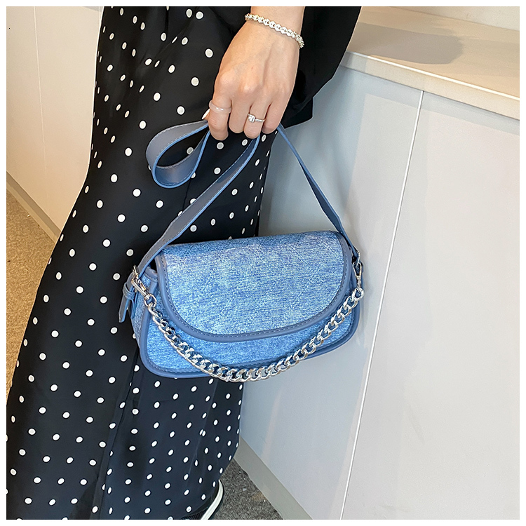 Fashionable and minimalist saddle bag women's bag 2024 new wide shoulder strap single shoulder armpit bag retro style crossbody bag #37 swissmili