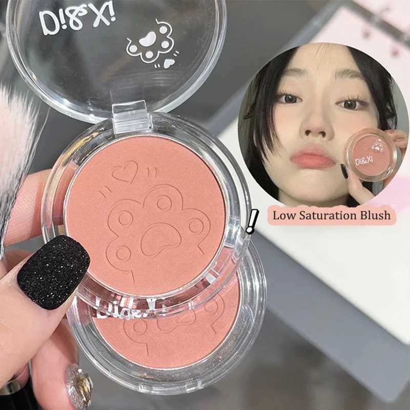 Cat Paw Powder Blusher Palette Cute Monochrome Low Saturation Blush Matte Rosewood Coral Cheek Pigment Make Up Natural ContourXJ241111