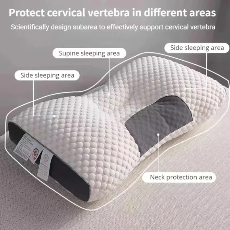 Cervical Orthopedic Neck Pillow Soybean Fiber SPA Massage Pillow for Home Sleep Aid Neck Protection 240731